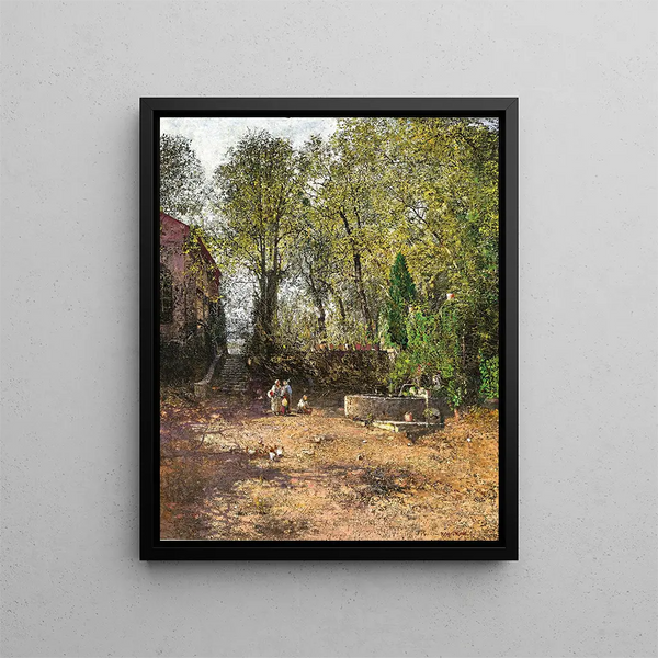 Near the Fountain - Robert Russ — framed artwork on a wall