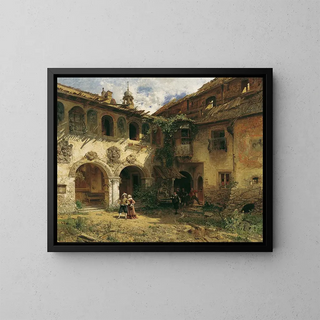 Cour de la Frstenburg à Burgeis - Robert Russ — framed artwork on a wall