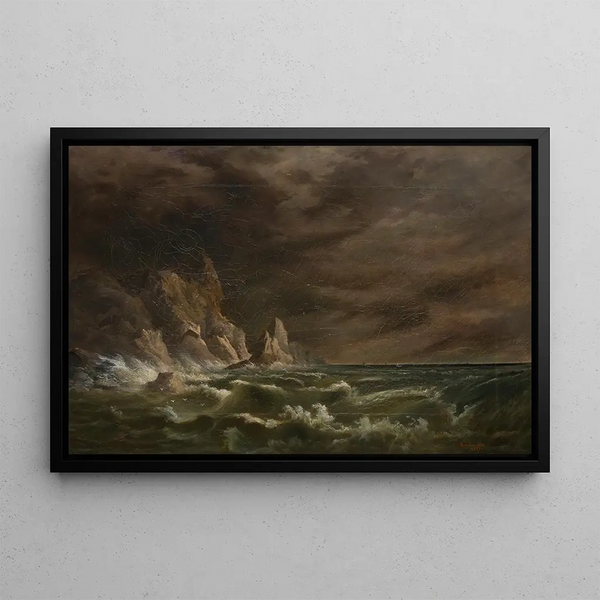 Storm off the Irish coast - Robert S. Duncanson — framed artwork on a wall