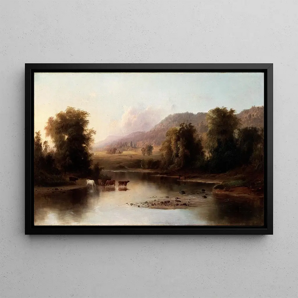 View of the Sainte-Anne River - Robert S. Duncanson — framed artwork on a wall