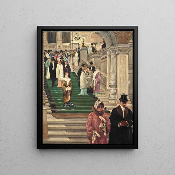 Dignitaries leaving the Vienna Opera - Robert Schiff — framed artwork on a wall