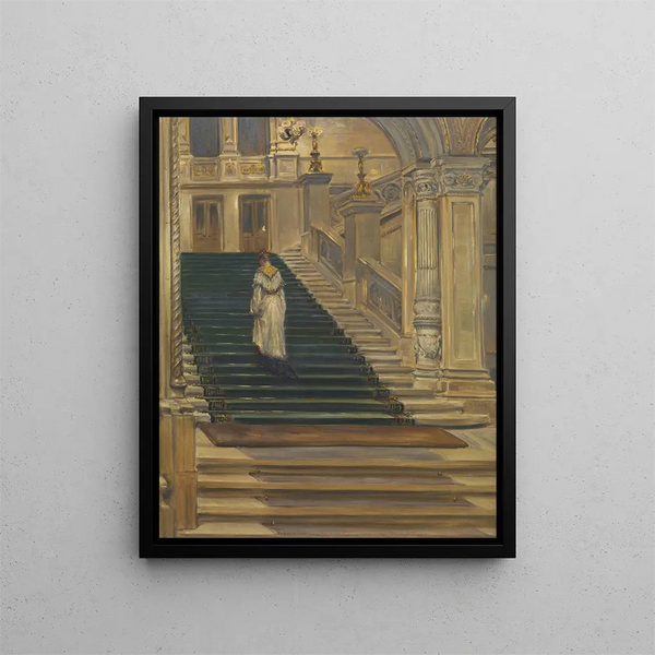 Staircase of the Hofoper lodge - Robert Schiff — framed artwork on a wall