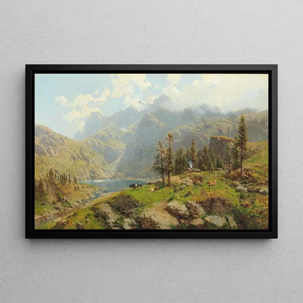 Le Murgsee in Switzerland Glaris - Robert Schultze — framed artwork on a wall