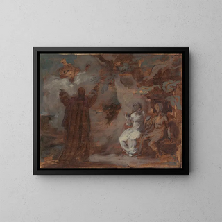 Prospero invoking a mask for Ferdinand and Miranda - Robert Smirke — framed artwork on a wall