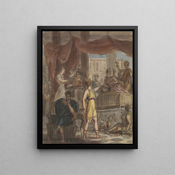 Study of a Roman Banquet Scene - Robert Smirke — framed artwork on a wall
