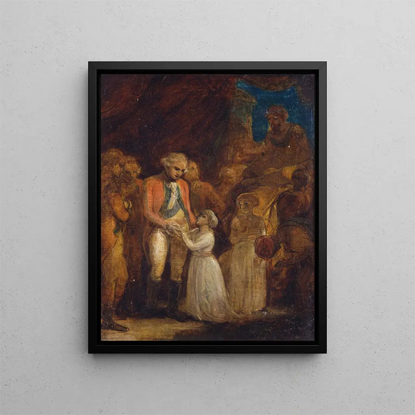 The Two Sons of Tipu Sahib Sultan of Mysore Sent as Hostages to General Cornwallis - Robert Smirke — framed artwork on a wall