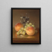 Still life with wine glass Two peaches - Robert Spear Dunning — framed artwork on a wall