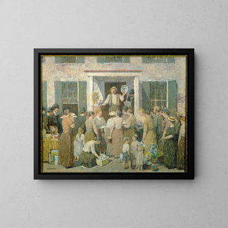 The Auction - Robert Spencer — framed artwork on a wall