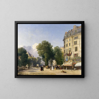 Le boulevard des Capucines at the end of rue de la Paix - Robert Stanley Colet — framed artwork on a wall