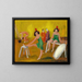 Interior of a circus with clowns, trapeze artists, and a strongman - Robert Storm Petersen — framed artwork on a wall