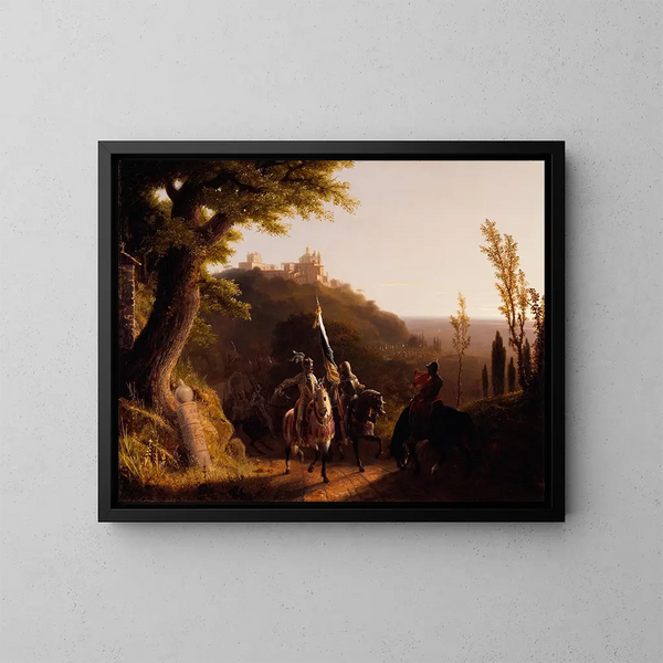 The Duke of Bourbon's arrest at La Riccia during his march to Rome, May 3, 1527 - Robert Walter Weir — framed artwork on a wall