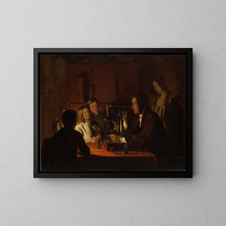 The Microscope - Robert Walter Weir — framed artwork on a wall