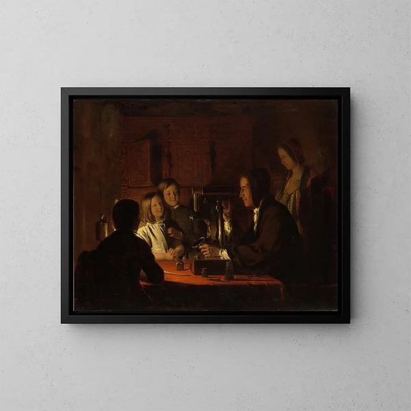 The Microscope - Robert Walter Weir — framed artwork on a wall
