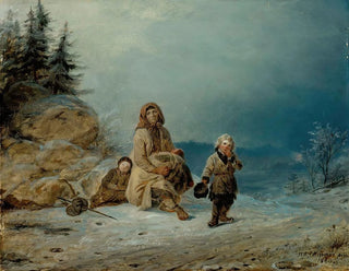 Family of beggars on the road - Robert Wilhelm Ekman — artwork view