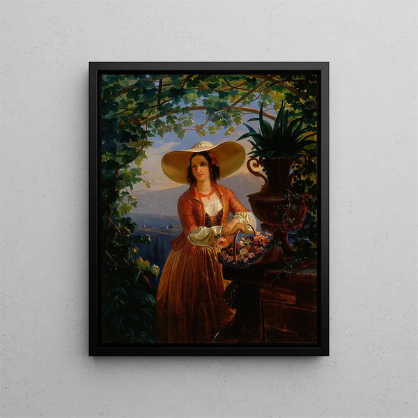 Flower Shop Painting Italian - Robert Wilhelm Ekman — framed artwork on a wall