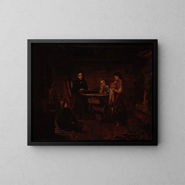 Kreeta Haapasalo playing the kantele - Robert Wilhelm Ekman — framed artwork on a wall