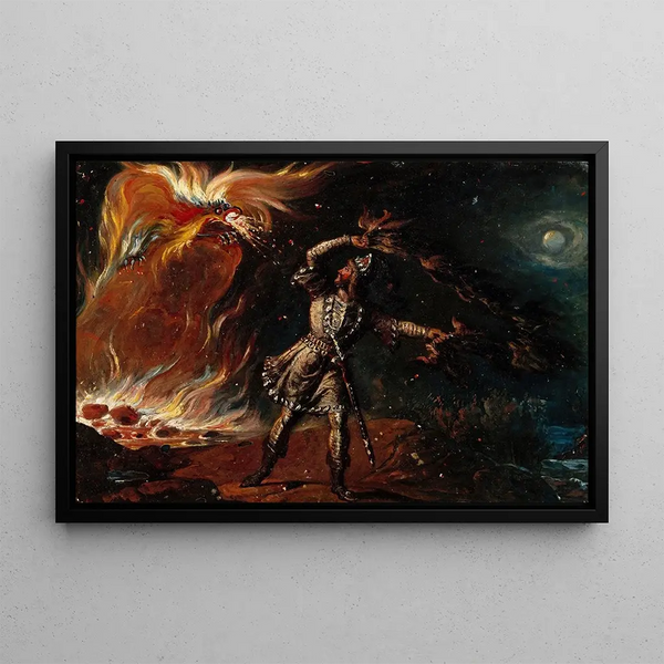 Lemminkäinen and the Fire Eagle - Robert Wilhelm Ekman — framed artwork on a wall