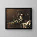 Nature morte avec poireaux, pommes de terre et fenouil sur un meuble de commode - Robert Wylie — framed artwork on a wall