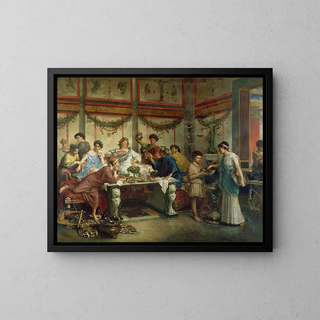 A Roman Feast - Roberto Bompiani — framed artwork on a wall