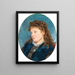 Portrait of a young woman - Roberto Bompiani — framed artwork on a wall