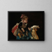 Girl with a dove - Roberto Fontana — framed artwork on a wall