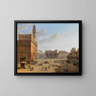 Place de la Signoria Florence - Roberto Roberti — framed artwork on a wall