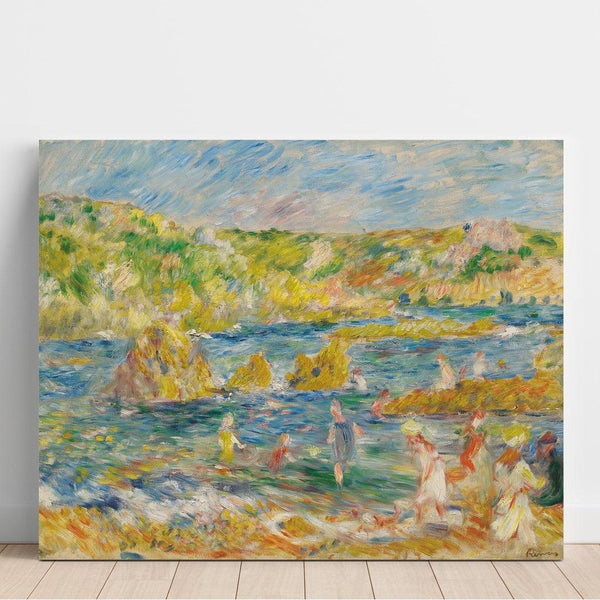Reproduction of the painting Guernsey Rocks with Figures (Beach at Guernsey) - Pierre-Auguste Renoir