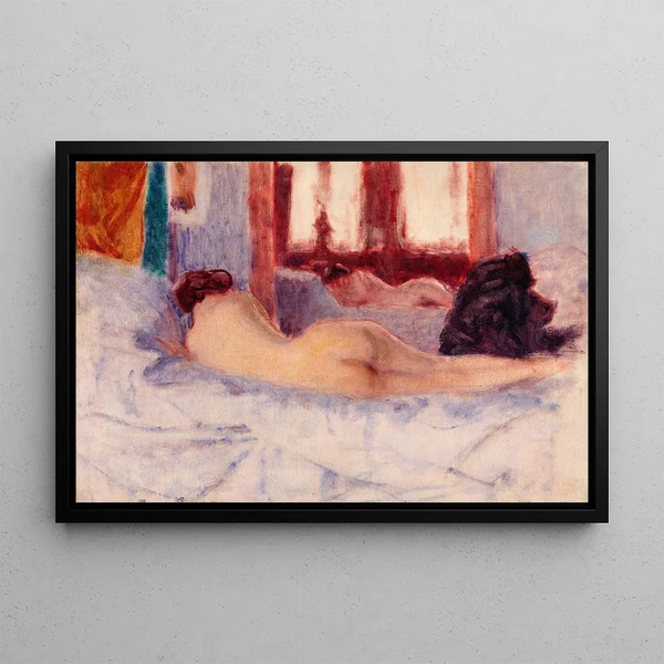 a reclining nude before a mirror - Roderic O'Conor — framed artwork on a wall