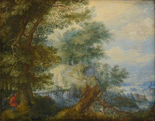 Landscape with Hunters - Roelant Savery — artwork view