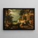Landscape with ruins, livestock and deer - Roelant Savery — framed artwork on a wall