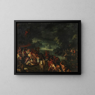 The Flood - Roelant Savery — framed artwork on a wall