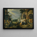 Paradise Landscape Painting with Horses, Cows, Goats, and Shepherds - Roelant Savery — framed artwork on a wall