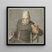 Roker looking into a jug - Cornelis Dusart — framed artwork on a wall