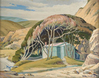 Fishing hut painting - Roland Hipkins — artwork view