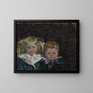 Portrait of children - Roland Maser — framed artwork on a wall