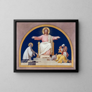 Saint François Xavier présentant au Christ les peuples qu'il a convertis - Romain Cazes — framed artwork on a wall
