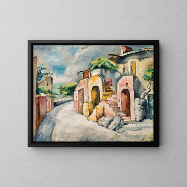 Landscape of Catalonia, Small Street in Collioure - Roman Kramsztyk — framed artwork on a wall