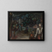 Urban landscape painting with figures - Roman Petrović — framed artwork on a wall