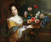 a young woman carrying a basket of flowers - School of Rome — artwork view