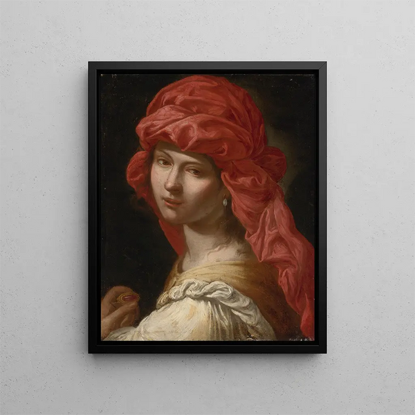 Head of Sibyl - School of Rome — framed artwork on a wall