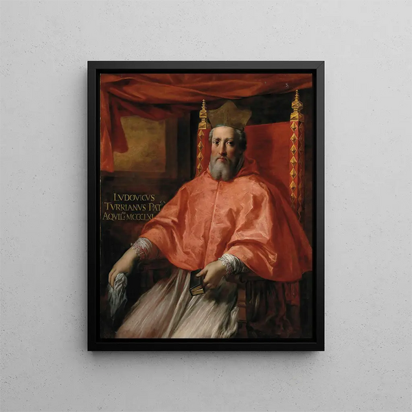 Portrait of Cardinal Ludovico Turriano, Patriarch of Aquileia - School of Rome — framed artwork on a wall