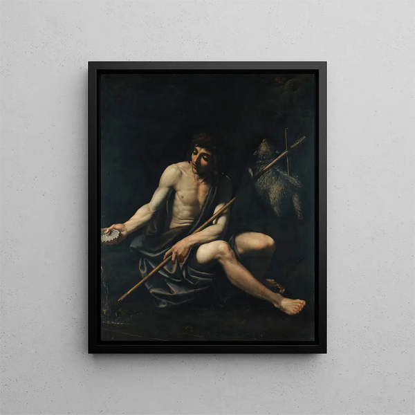 Saint John the Baptist Painting - School of Rome — framed artwork on a wall