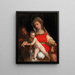 La Sainte Famille avec l'enfant saint Jean-Baptiste - École de Rome — framed artwork on a wall