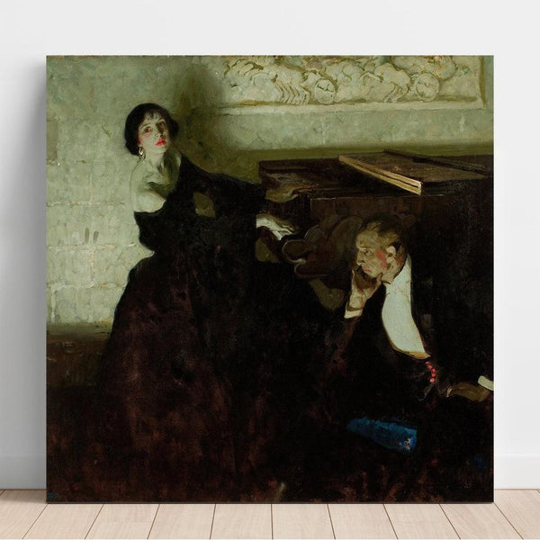 Reproduction of the painting Romantic Couple Seated by Piano Painting - Dean Cornwell