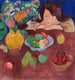 Petite fille à une table avec des fruits - Romuald Kamil Witkowski — artwork view