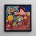 Petite fille à une table avec des fruits - Romuald Kamil Witkowski — framed artwork on a wall
