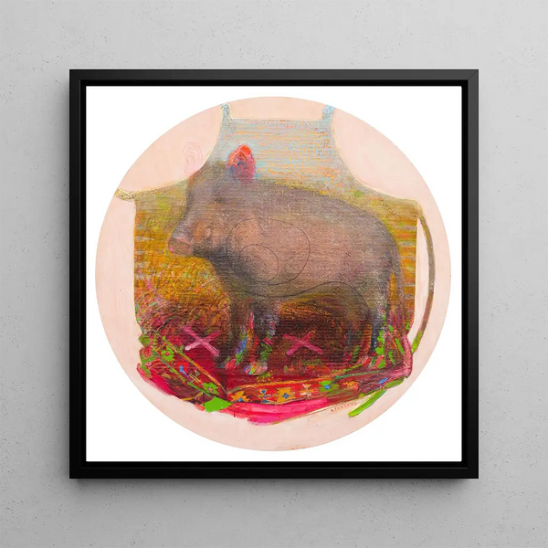 Roosa krvaga mrklaud - Tiit Psuke — framed artwork on a wall