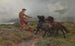 a Ghillie and two Shetland ponies in a misty landscape - Rosa Bonheur — artwork view
