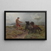 a Ghillie and two Shetland ponies in a misty landscape - Rosa Bonheur — framed artwork on a wall