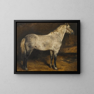 A gray pinto horse - Rosa Bonheur — framed artwork on a wall